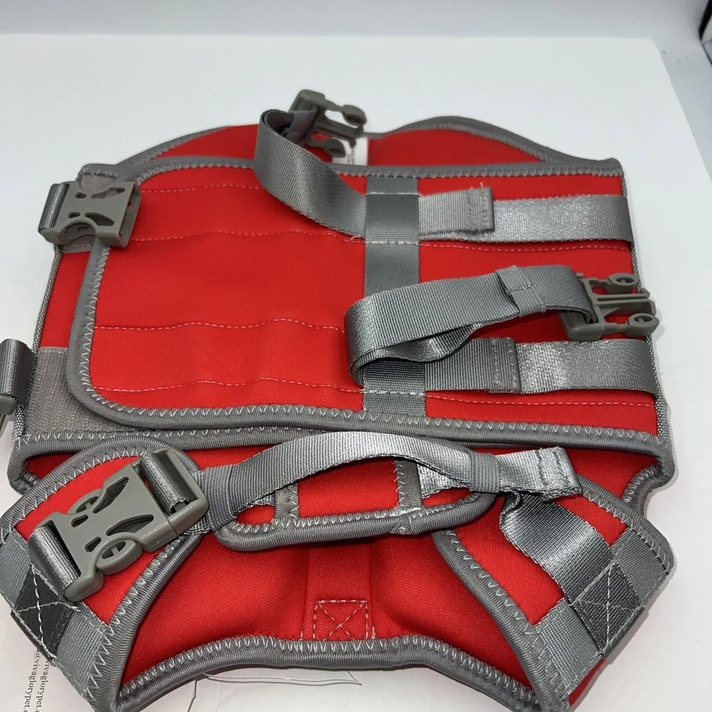 Vivaglory Neoprene Dog Life Jacket, Style Dog Life vest, Medium, Red‎